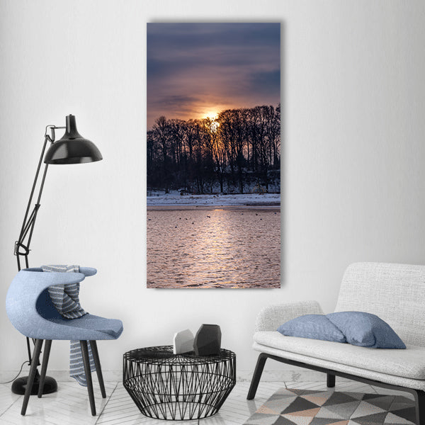 Baltic sea coast nature landscape Vertical Canvas Wall Art