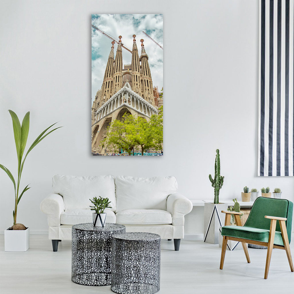 barcelona gaudì cathedral Vertical Canvas Wall Art