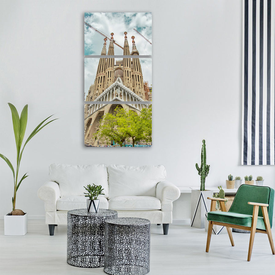 barcelona gaudì cathedral Vertical Canvas Wall Art