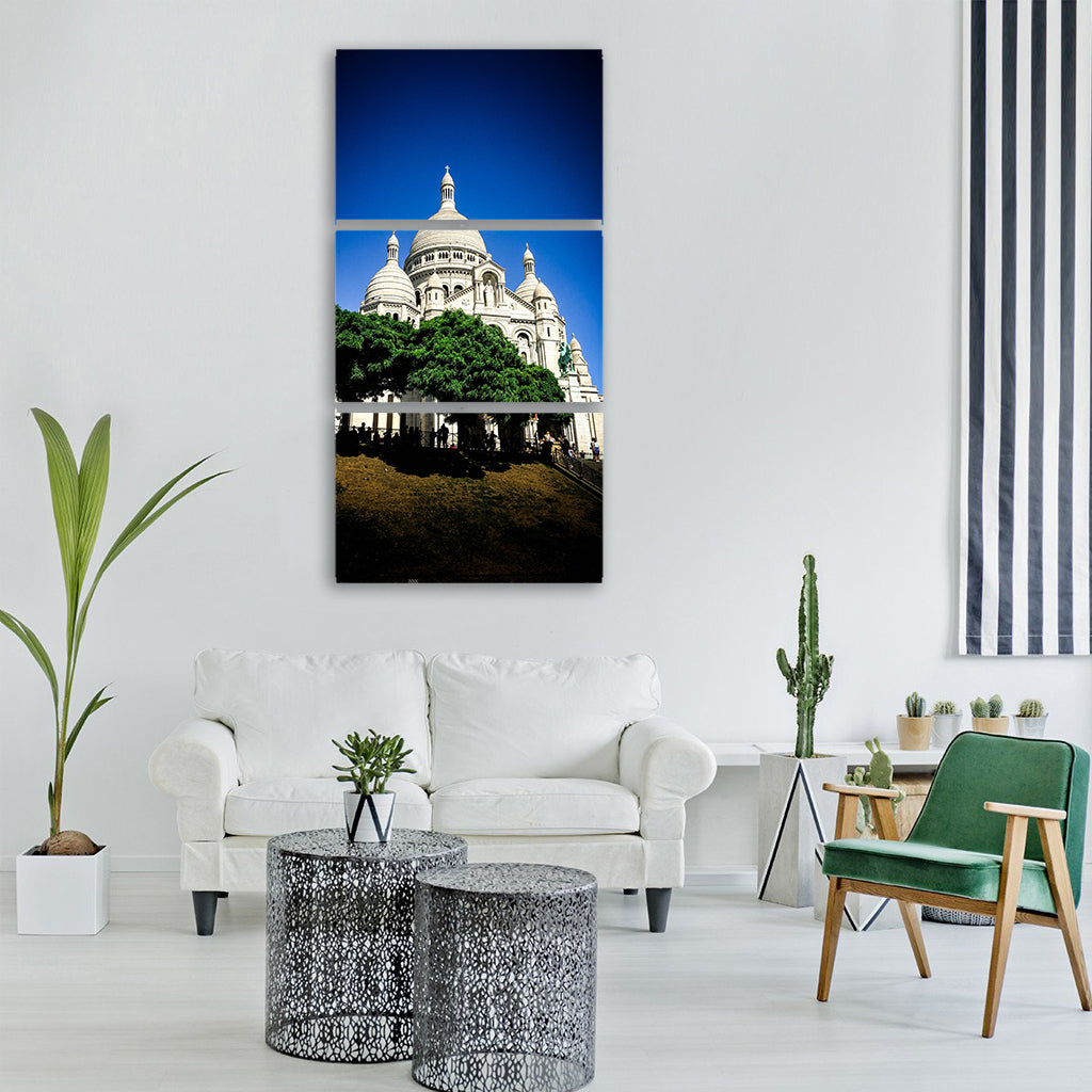 basilica sacred heart paris france Vertical Canvas Wall Art