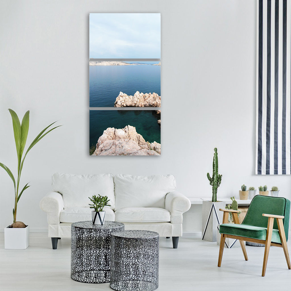 baska croatia island sea Vertical Canvas Wall Art