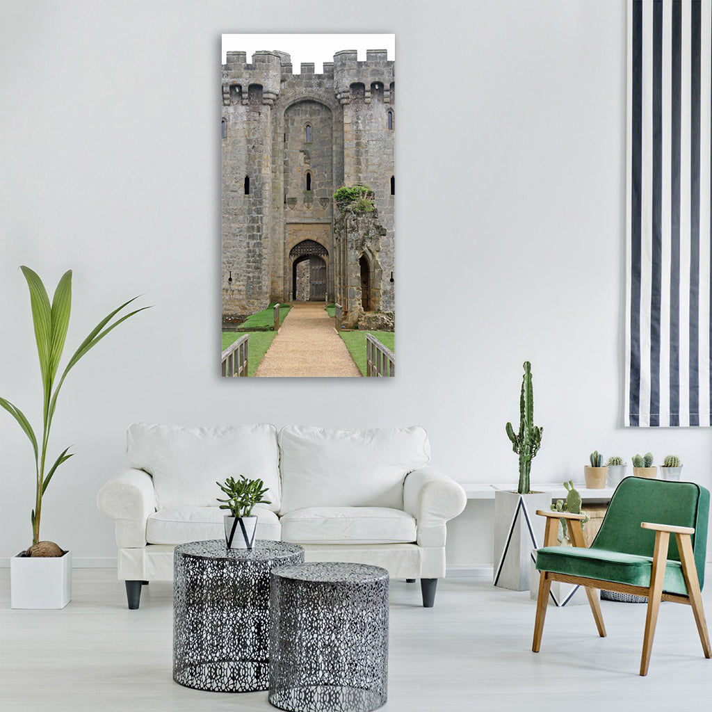 battlements blue britain british Vertical Canvas Wall Art