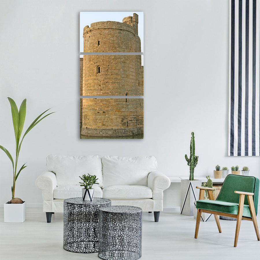 battlements blue bodiam britain Vertical Canvas Wall Art