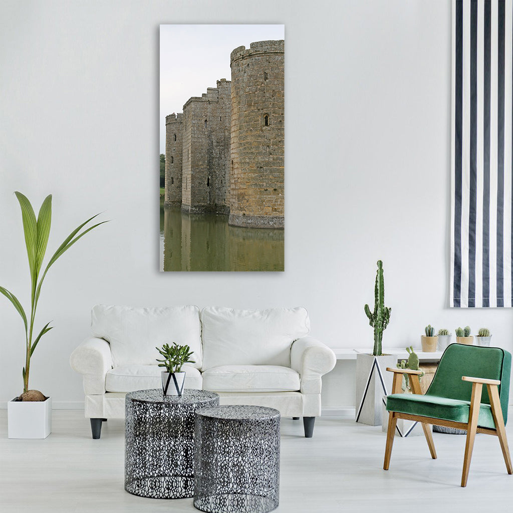 battlements blue britain british Vertical Canvas Wall Art