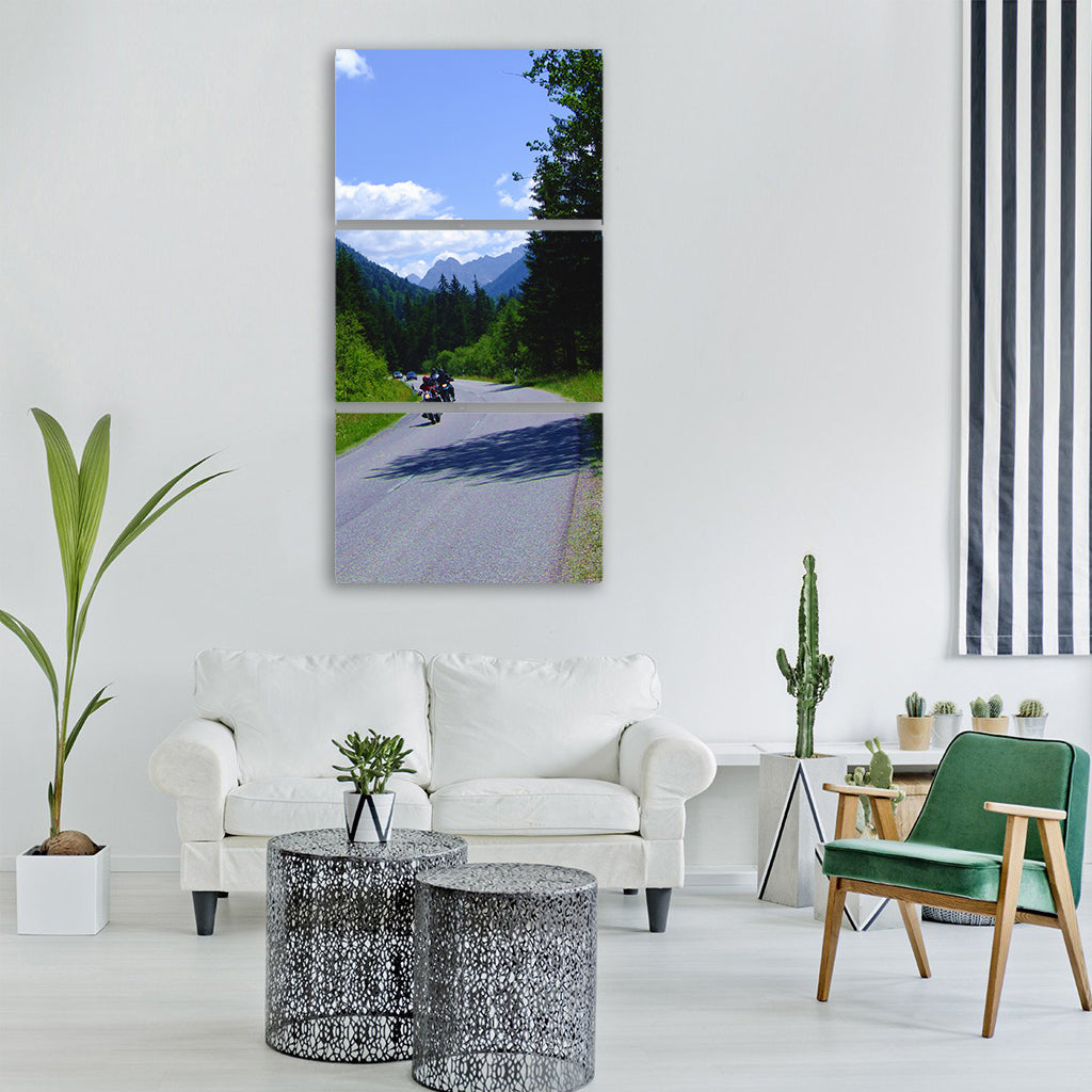 bavaria mountains motorcycles Vertical Canvas Wall Art