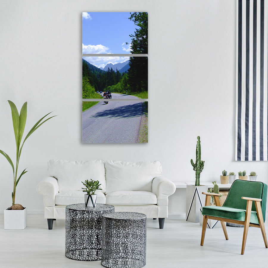 bavaria mountains motorcycles Vertical Canvas Wall Art