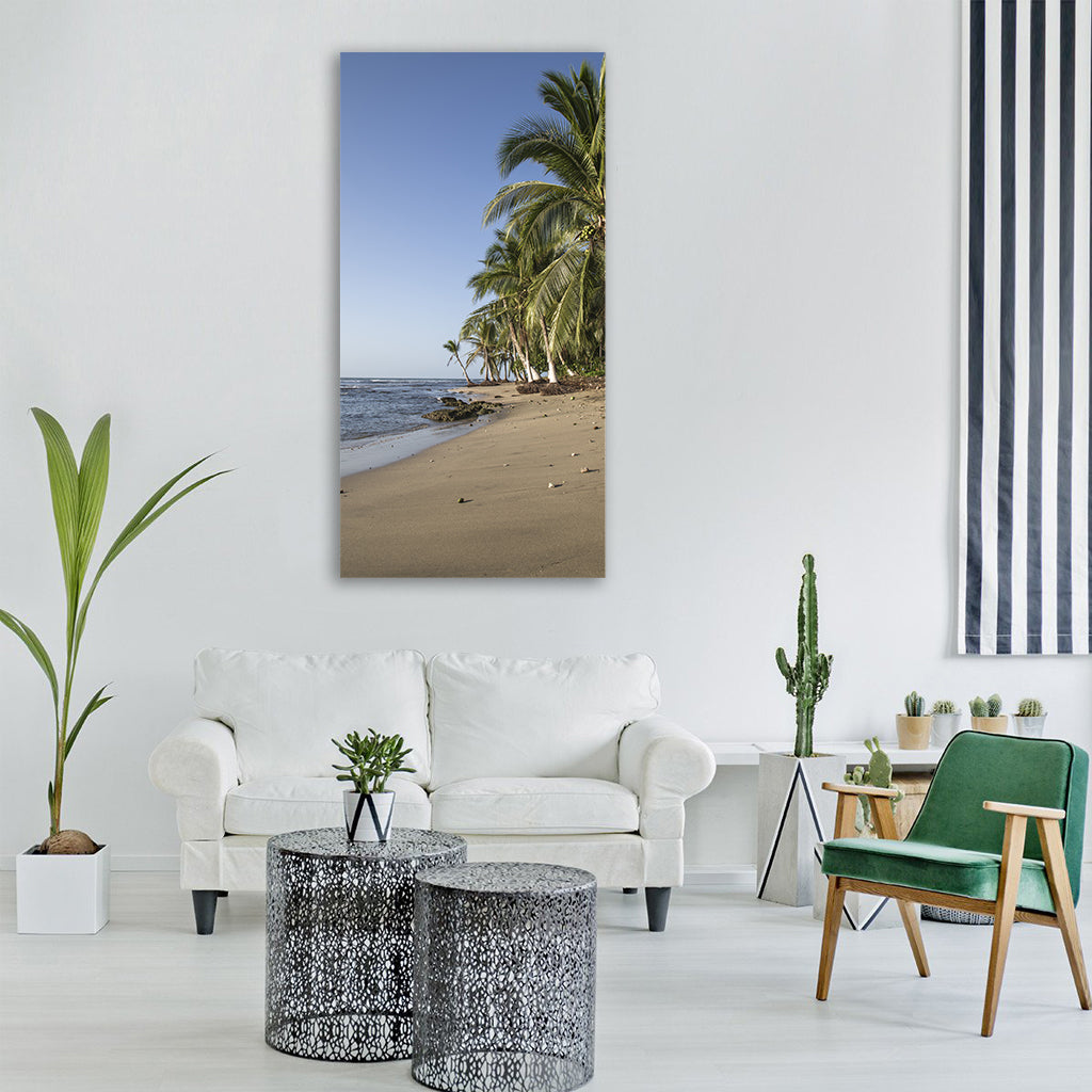 beachsea ocean sand waves water Vertical Canvas Wall Art