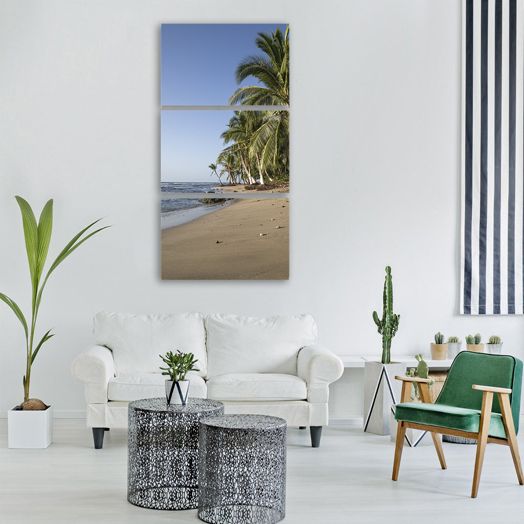 beachsea ocean sand waves water Vertical Canvas Wall Art