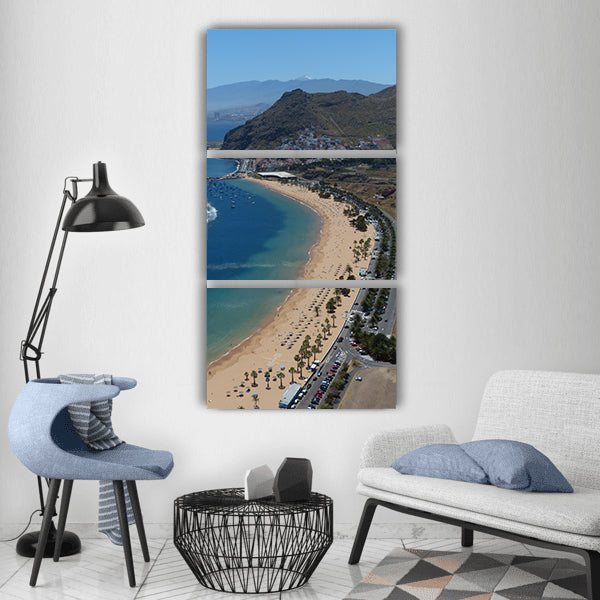 Beach water sea coast sand beach Vertical Canvas Wall Art