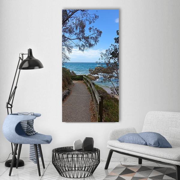 Beach vista scenic coasta Vertical Canvas Wall Art