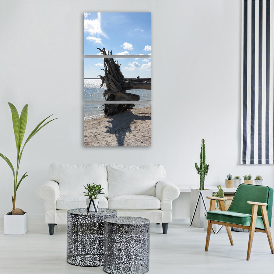 beach desert island island sand Vertical Canvas Wall Art