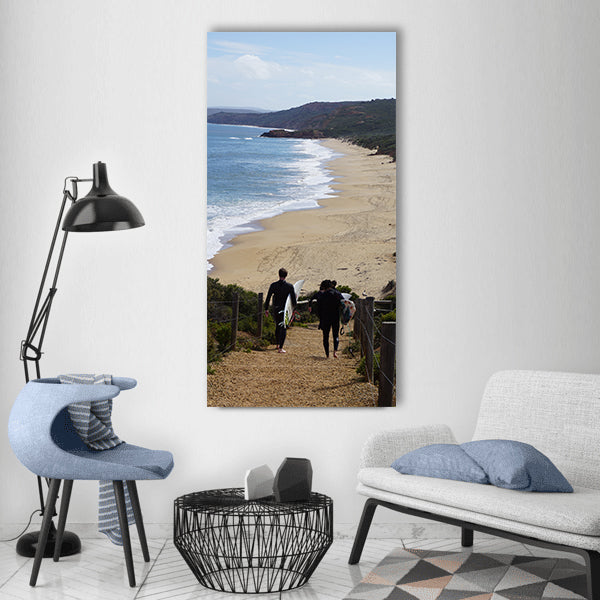 Bells beach surfers australia beach Vertical Canvas Wall Art