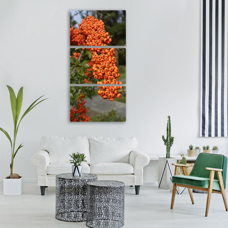 berries fruit orange tree autumn Vertical Canvas Wall Art
