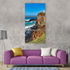 A beautiful bike rider cliff cyclist action Vertical Canvas Wall Art