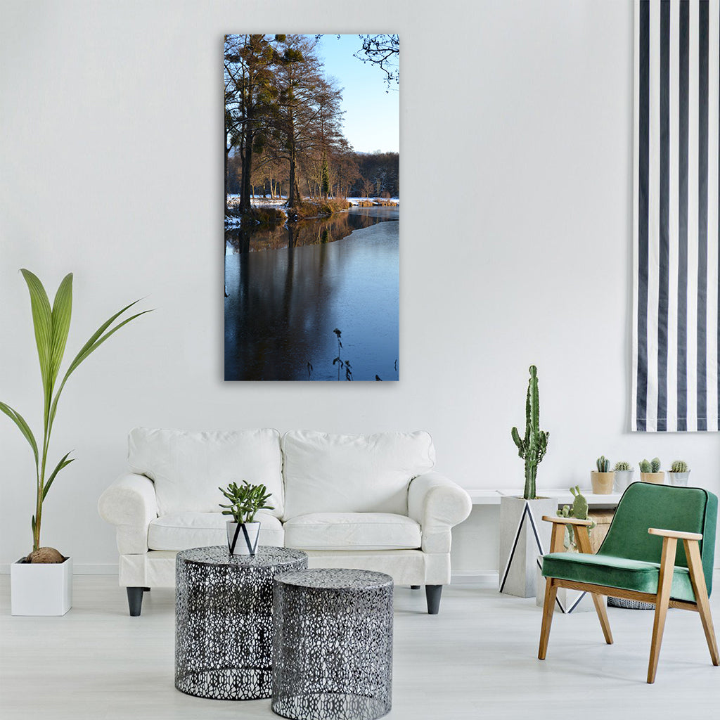 black forest winter stretch Vertical Canvas Wall Art