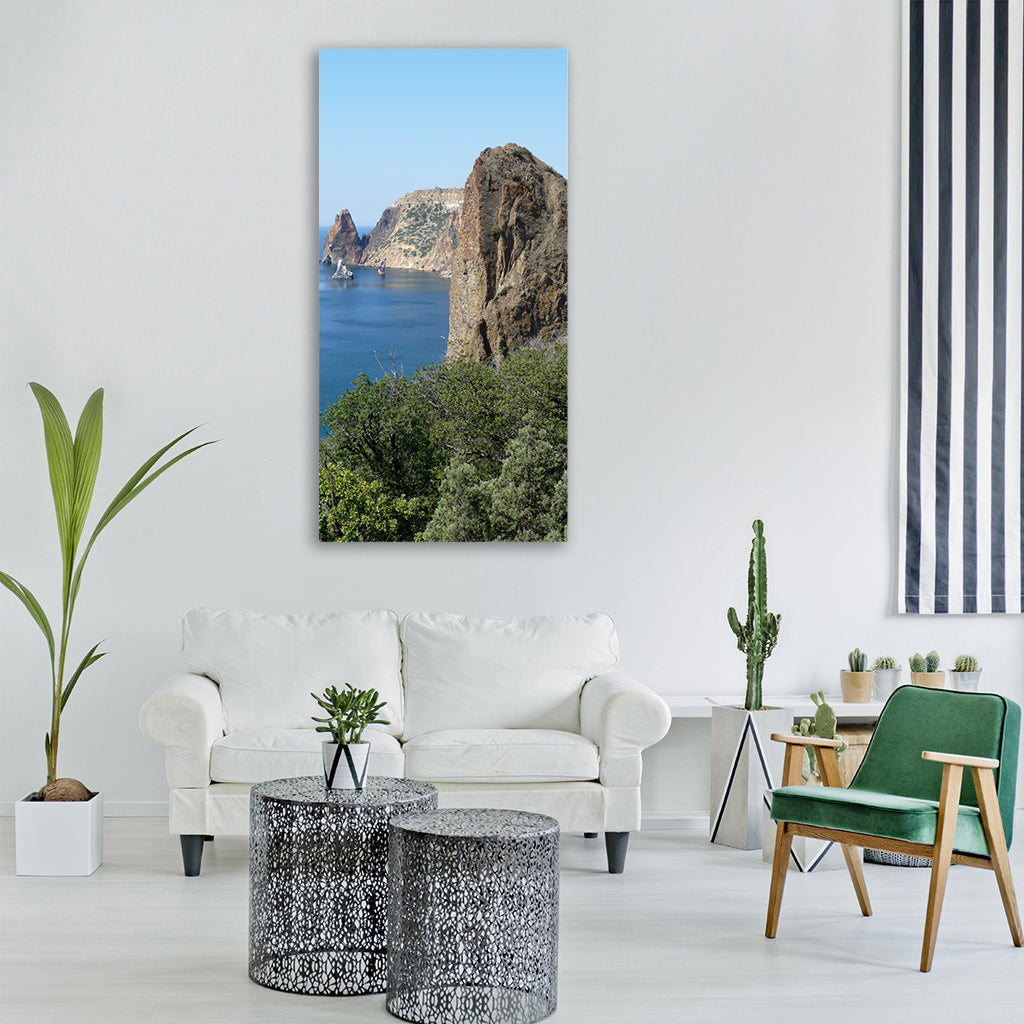 black sea ukraine ocean water sky Vertical Canvas Wall Art