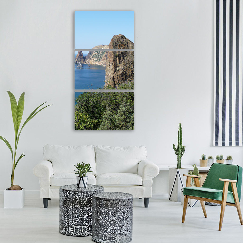 black sea ukraine ocean water sky Vertical Canvas Wall Art
