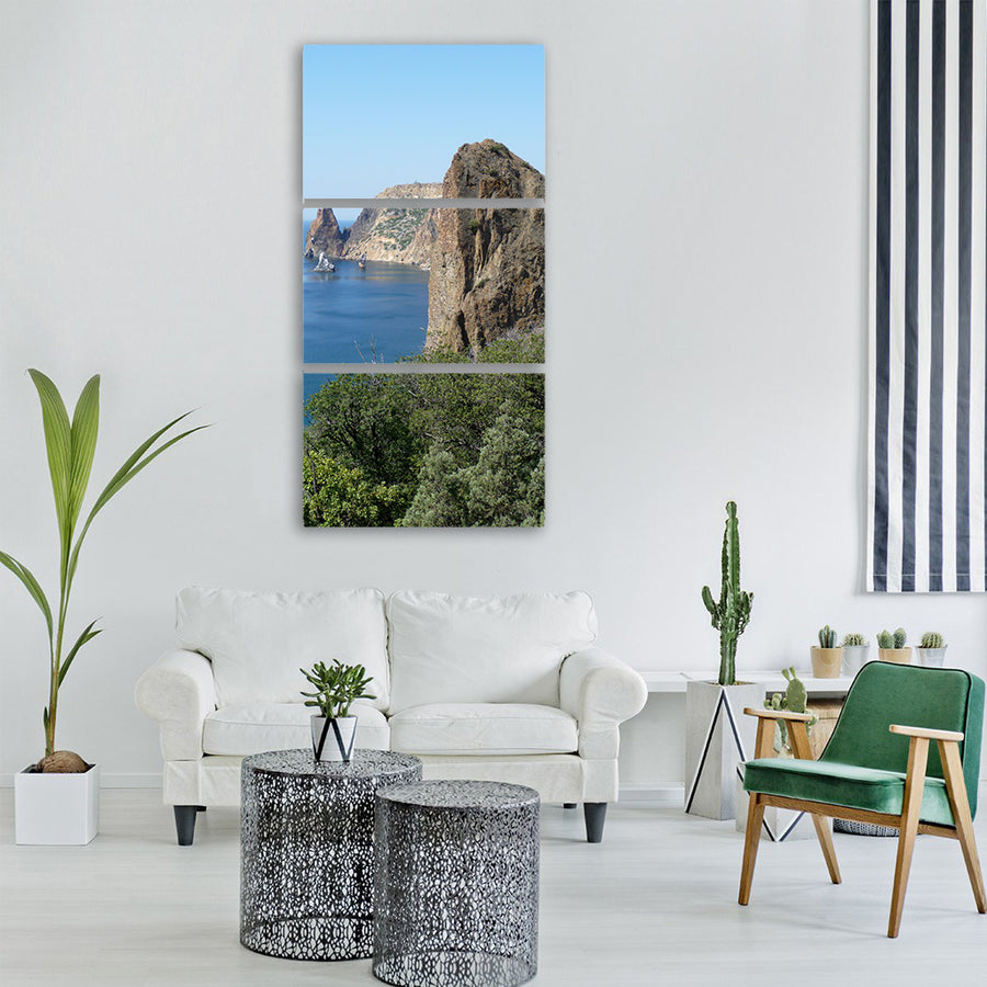 black sea ukraine ocean water sky Vertical Canvas Wall Art