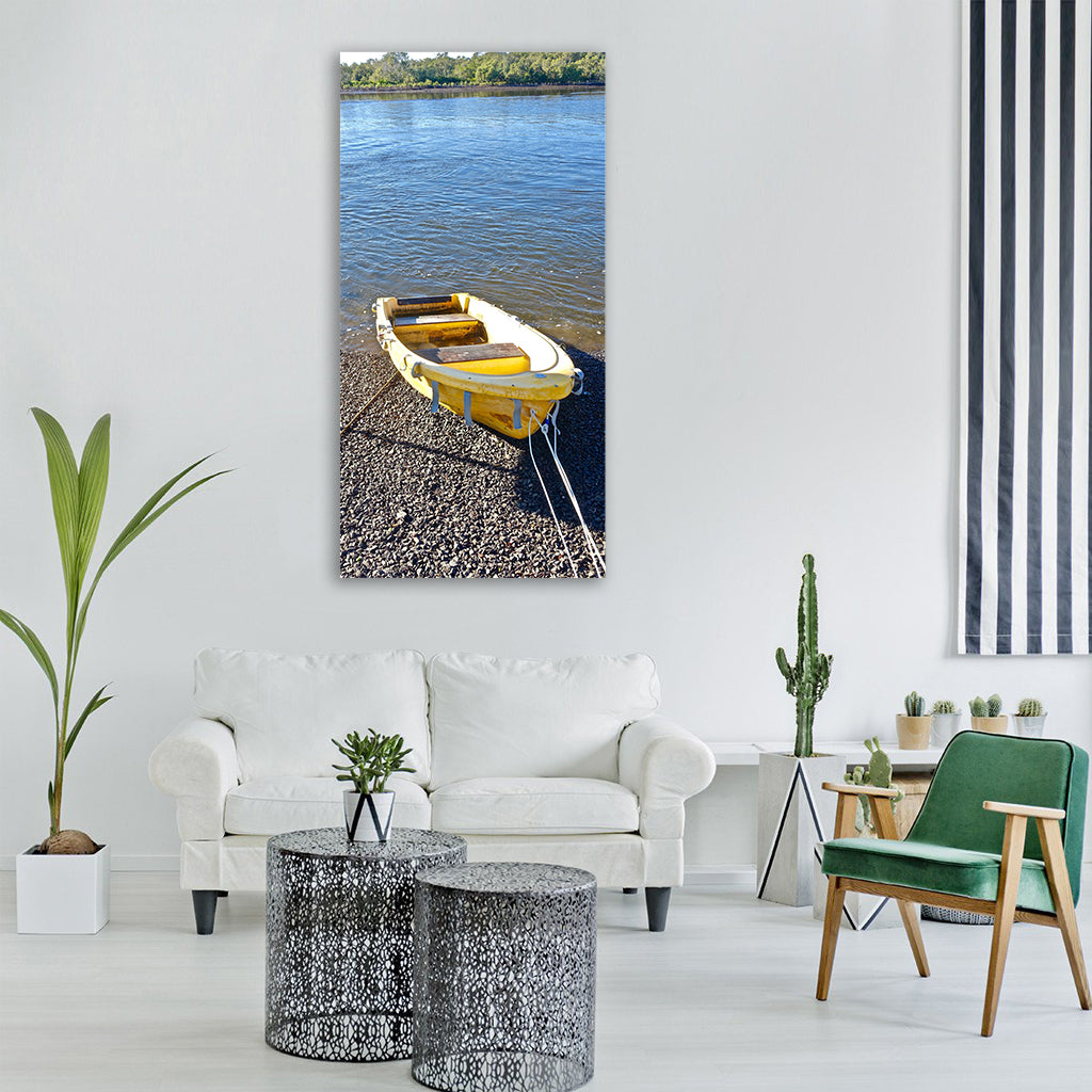 boat coast fishing nautical marine Vertical Canvas Wall Art