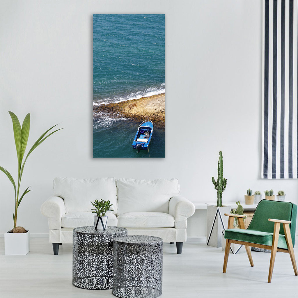 boat sea ocean ship water travel Vertical Canvas Wall Art