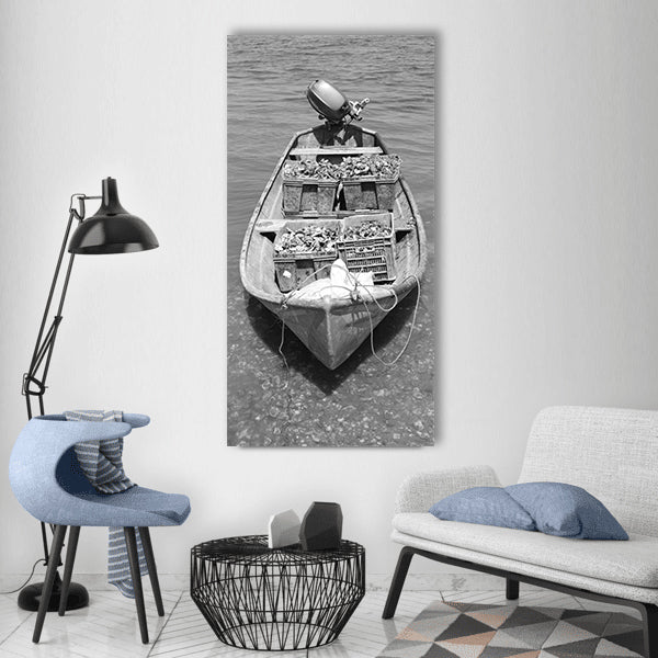 Boat transport vehicle Vertical Canvas Wall Art