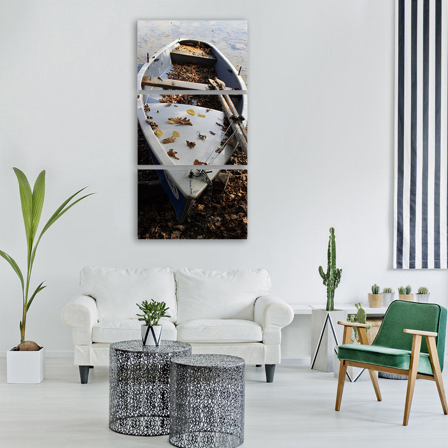 boat paddle boat paddle leaves Vertical Canvas Wall Art