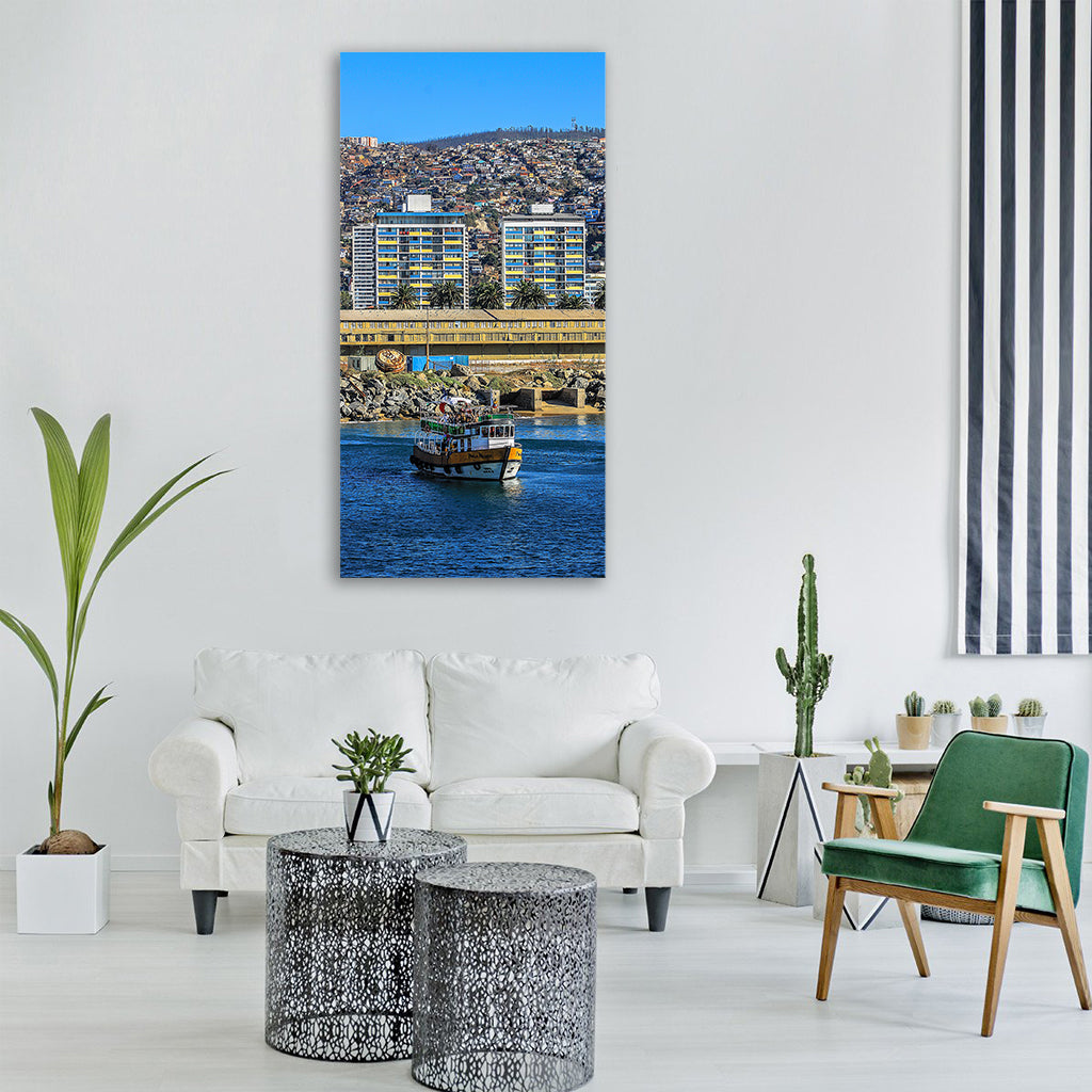 boat spring chile sea baron dock Vertical Canvas Wall Art