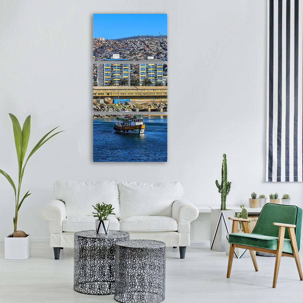 boat spring chile sea baron dock Vertical Canvas Wall Art