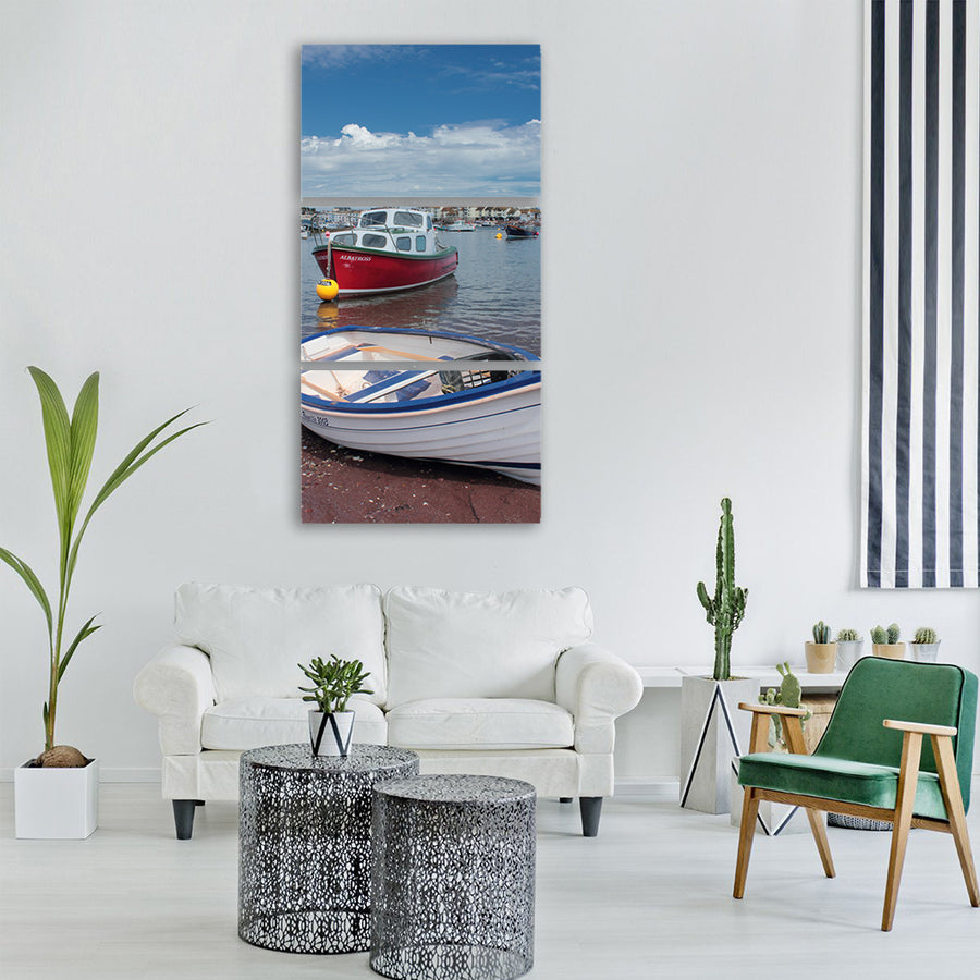 boats sea travel water summer Vertical Canvas Wall Art
