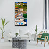 boats fishing landscape sea Vertical Canvas Wall Art