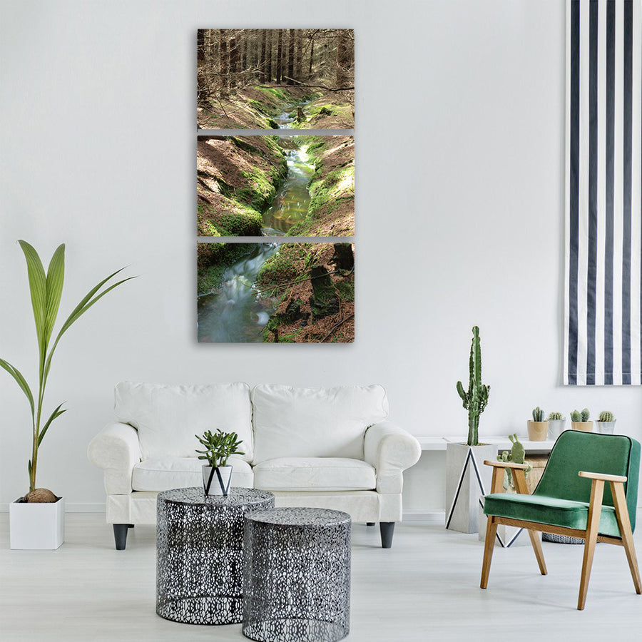 bourn forest surface water nature Vertical Canvas Wall Art