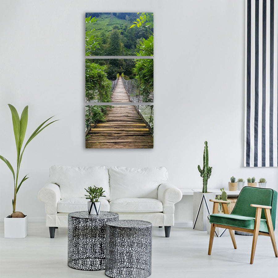 bridge tree nature Vertical Canvas Wall Art