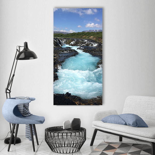 Bruarfoss waterfall waterfall Vertical Canvas Wall Art