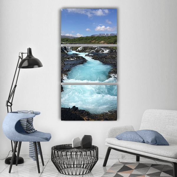 Bruarfoss waterfall waterfall Vertical Canvas Wall Art