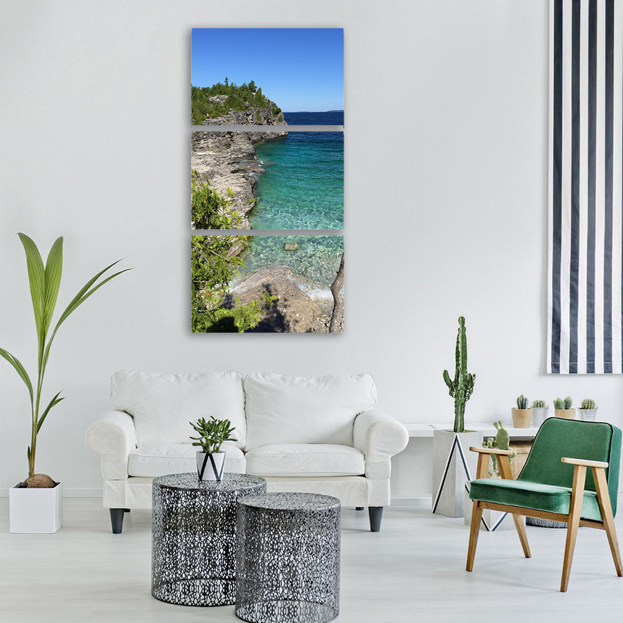 bruce peninsula canada blue water Vertical Canvas Wall Art