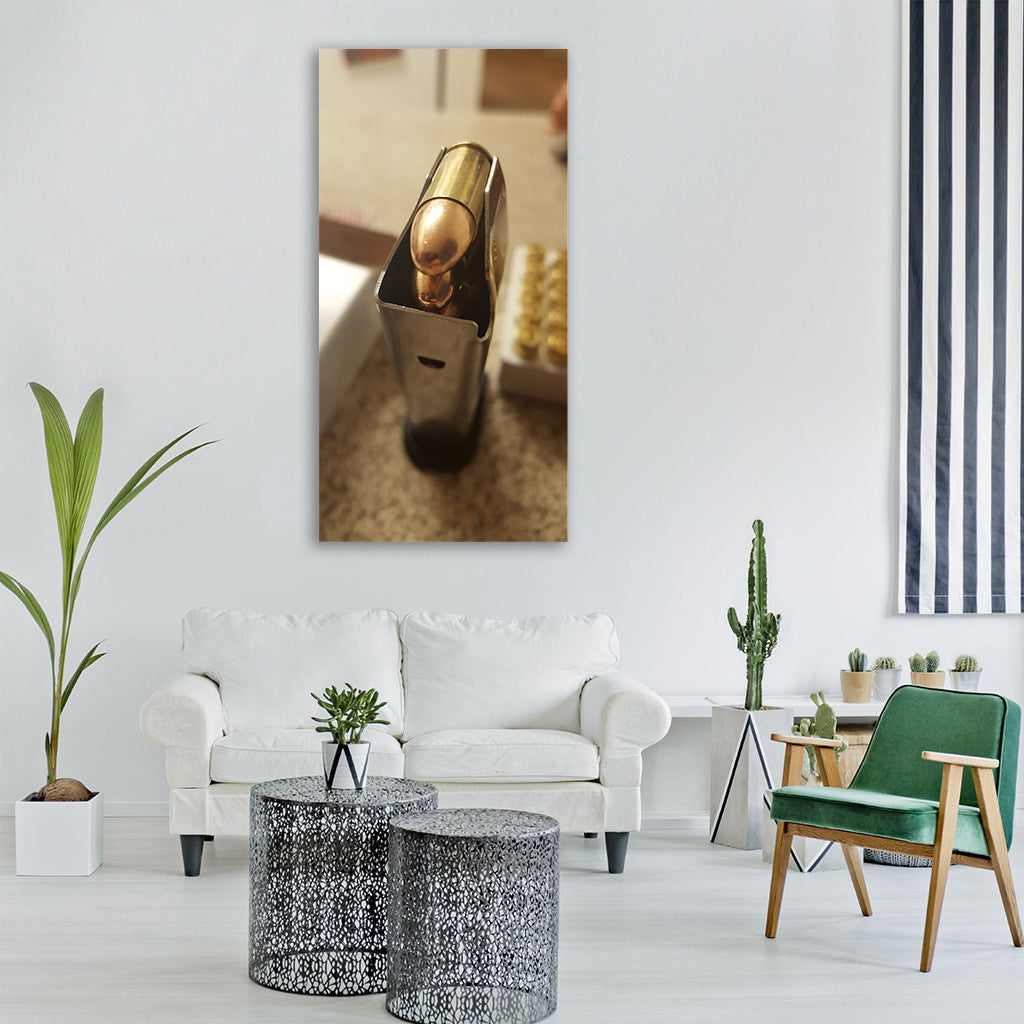 bullet bullets gun clip magazine Vertical Canvas Wall Art