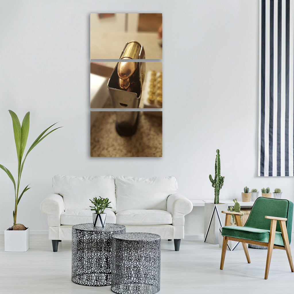 bullet bullets gun clip magazine Vertical Canvas Wall Art