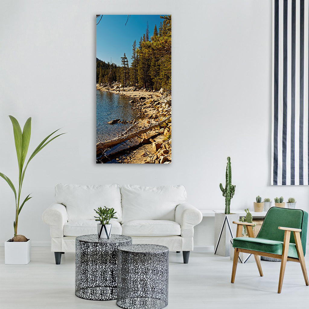 california yosemite lakem usa Vertical Canvas Wall Art