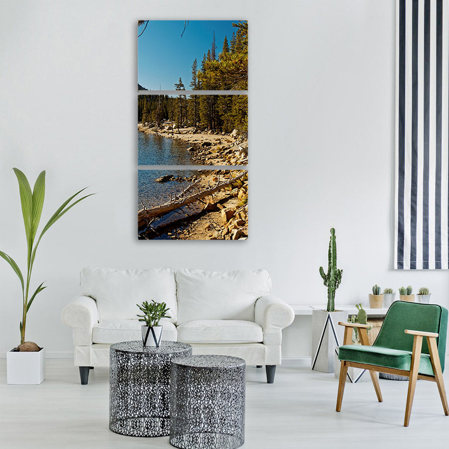 california yosemite lakem usa Vertical Canvas Wall Art