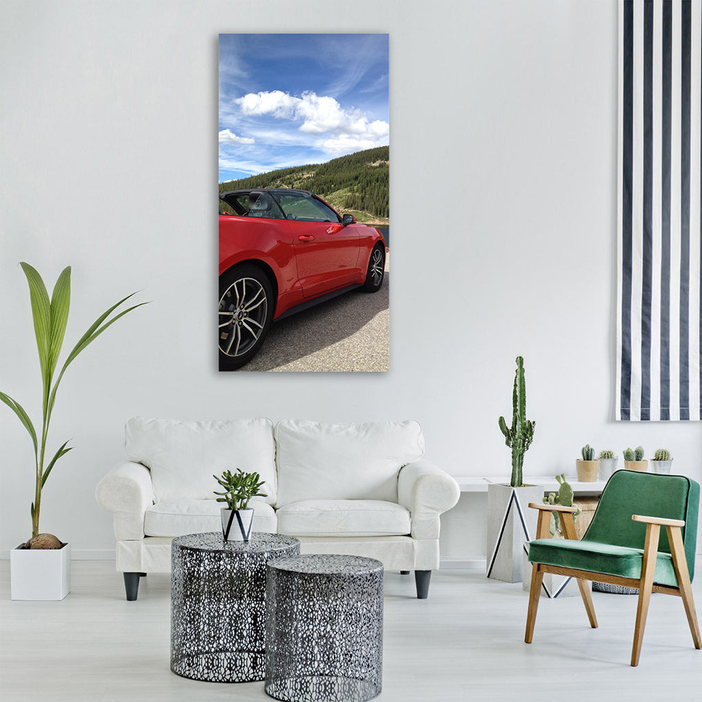 car convertible mountain colorado Vertical Canvas Wall Art