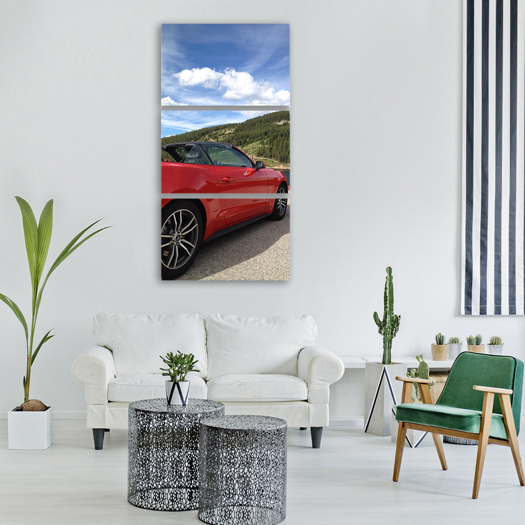 car convertible mountain colorado Vertical Canvas Wall Art