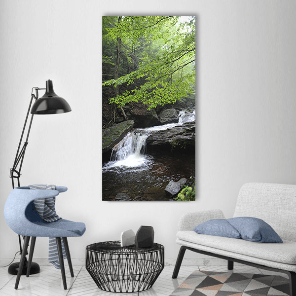Cascade water waterfall landscape Vertical Canvas Wall Art