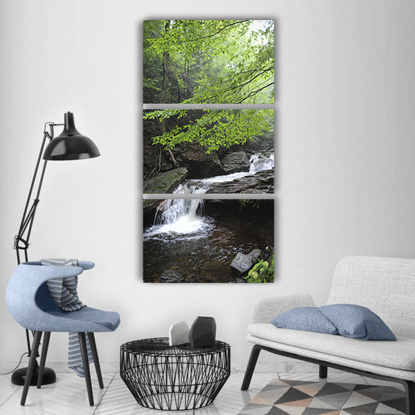 Cascade water waterfall landscape Vertical Canvas Wall Art