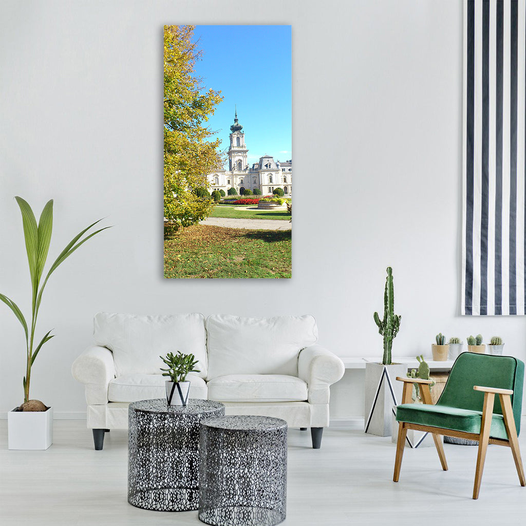 castle keszthely autumn Vertical Canvas Wall Art
