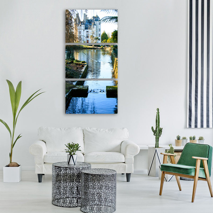 castle park garden water basin Vertical Canvas Wall Art