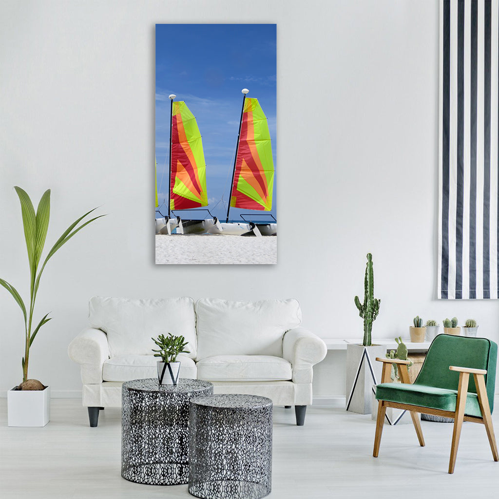 catamaran yacht boat ship travel Vertical Canvas Wall Art