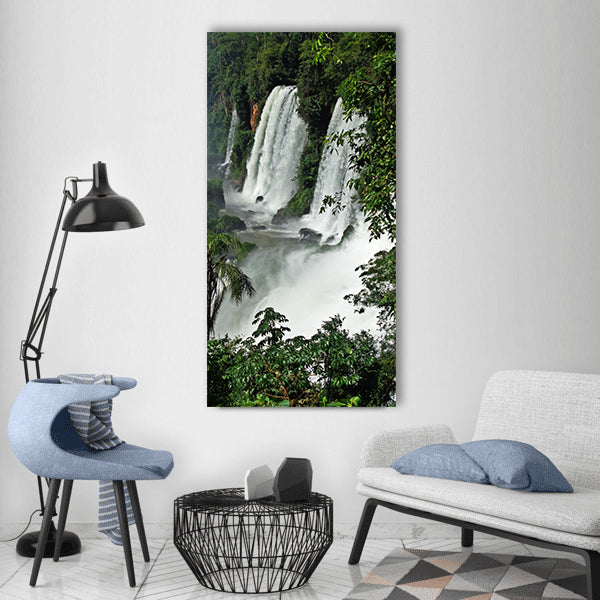 Cataratas do iguaçu brazil waterfall Vertical Canvas Wall Art