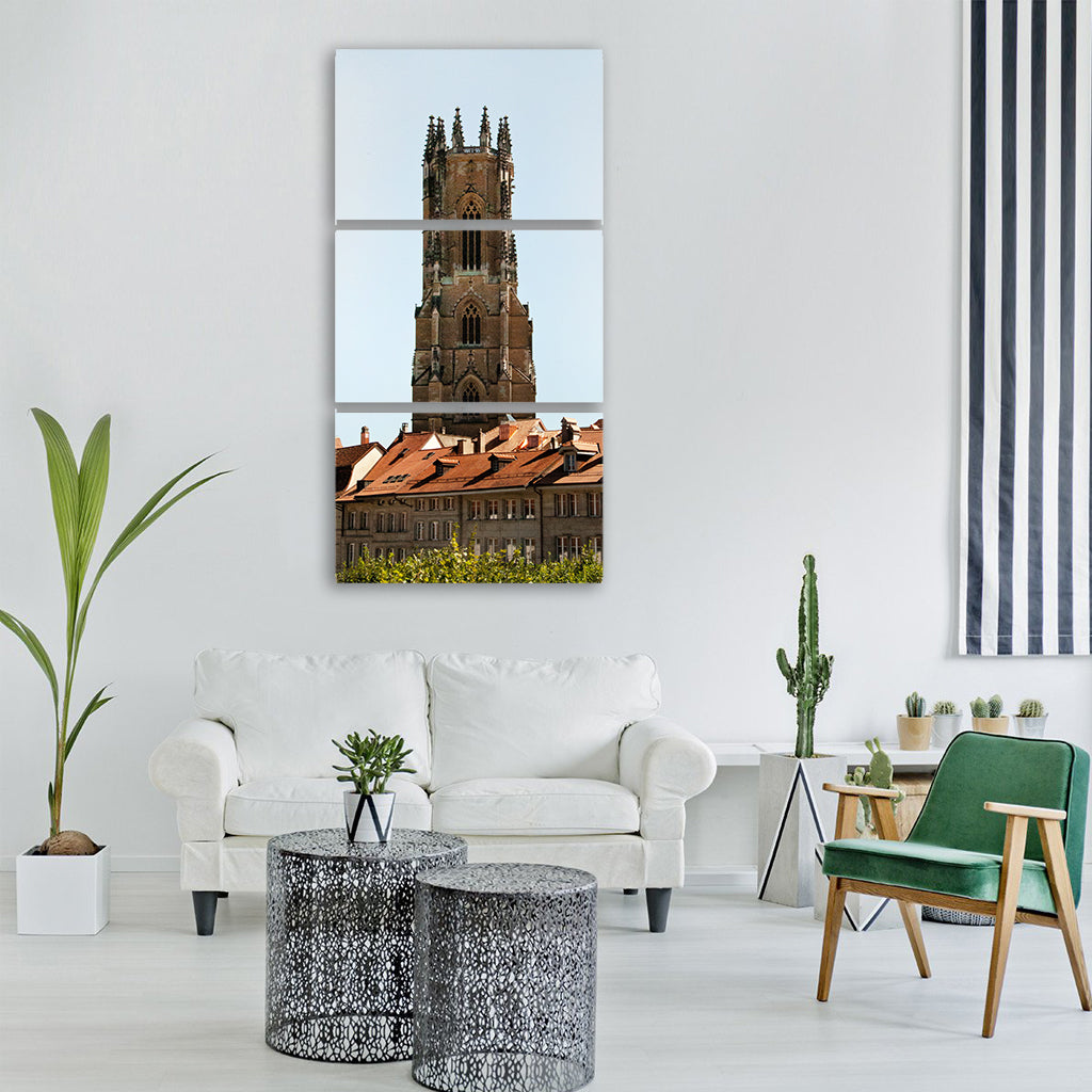 cathedral freiburg fribourg summer Vertical Canvas Wall Art