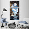 Cave bay coast idyllic pirates Vertical Canvas Wall Art