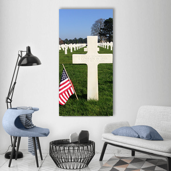 Cemetery normandy landing june Vertical Canvas Wall Art